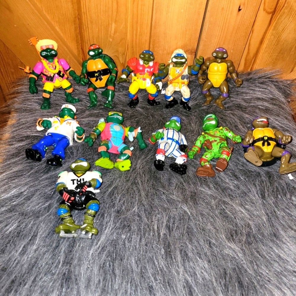 VTG TMNT Teenage Mutant Ninja Turtles Mixed Figure Lot of 12 .. 90s